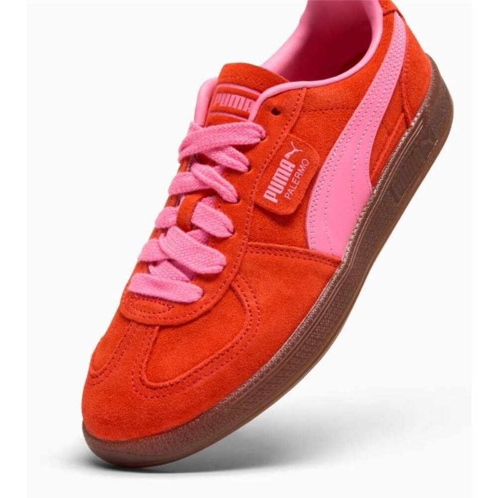 Puma Women's Size 7 Retro Style Lace Up Palermo Sneakers Fierce Red-Poison Pink - Picture 2 of 7